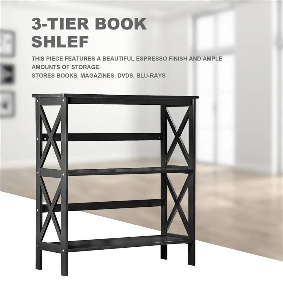 Merax WF019293BAA 5-الرف واسعة خزانة رف خشب ليفي متوسط الكثافة رف مكتب ملف حامل