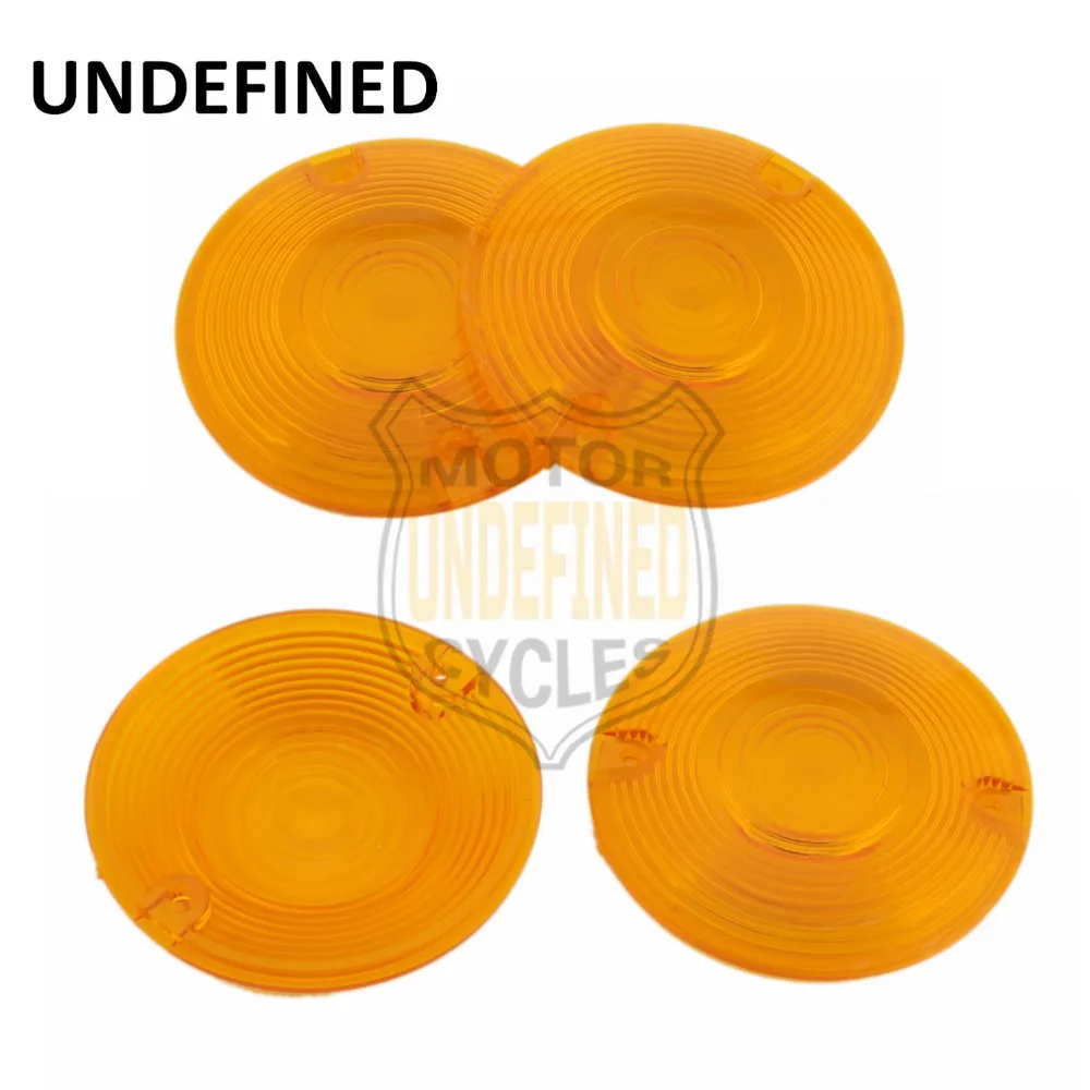 4pcs Amber Flat Style Turn Signal Indicator Light Lense Cover For