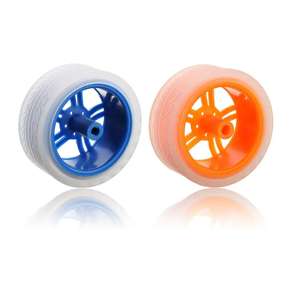 

3-6v TT Motor + Rubber Wheel Blue/Orange Color DIY Kit For Arduino Smart Chassis Car Accessories