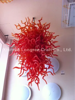 

Red Blown Glass Murano Style Art Chandeliers with LED Bulbs