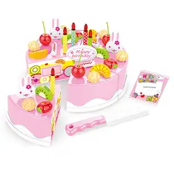 Детские забавные игрушка в виде именинного торта комплект ролевая игра Кухня резки фруктов подарок Пластик унисекс раннего образования