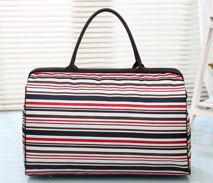 LJT новая холщовая Дорожная сумка большой вместимости для мужчин и женщин, ручная сумка для багажа, водонепроницаемая дорожная сумка для путешествий, сумка для вещания, винтажные сумки - Цвет: Colorful Stripes
