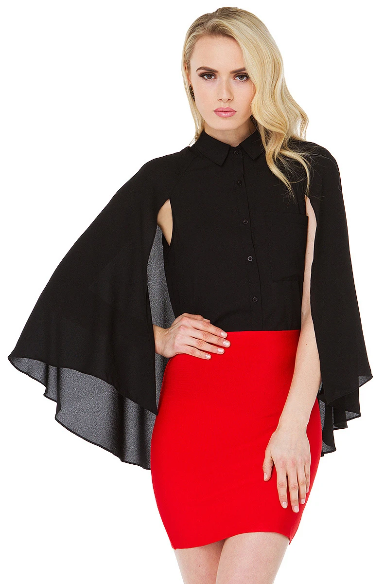 black chiffon sleeves