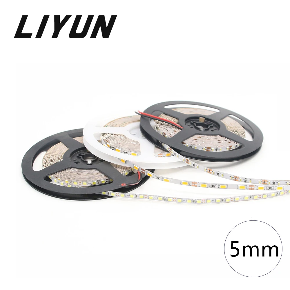 DC 12 V Светодиодная лента 5 м 300 светодиодный 600 SMD 2835 3014 5630 не Водонепроницаемый мм