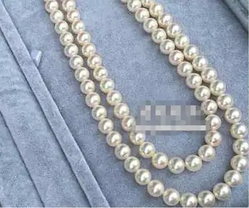 

Charming 2row 11-12 mm round white pearl necklace 18"-19"