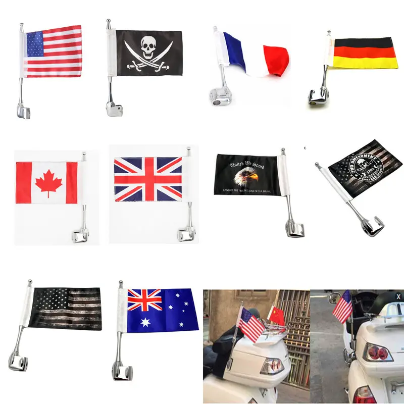 

Motocycle Flag Pole Side Mount Luggage Rack Antenna Vertical For Honda Goldwing GL1800 2001-2011 02 03 04 05 06 07 08 09 10