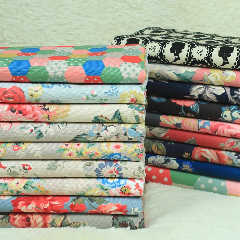 Полметра сельские розовые ветки холст CK печать ткани, ручной работы DIY диван подушка грубая ткань CR-A43