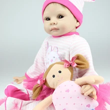 Силиконовая Реалистичная Детская кукла виниловая похожая на настоящую симпатичная улыбка, платье принцессы девушки Brinquedos игровой домик Новорожденные кукла, подарок для девочки для детей