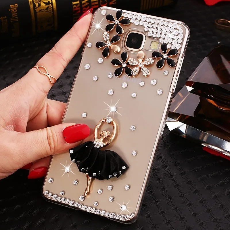 

For Galaxy Note 9 8 5 4 3 Bear Case Luxury Bling Flowers Diamond Case For Samsung galaxy S6 S7 Edge S8 S9 Plus Butterfly Case