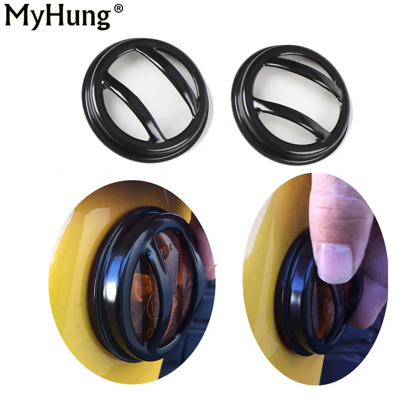 

2pcs Europe Model Front Turn Signal Light Cover Turn Signal Lamp Guard Black for jeep Wrangler JK Car-styling