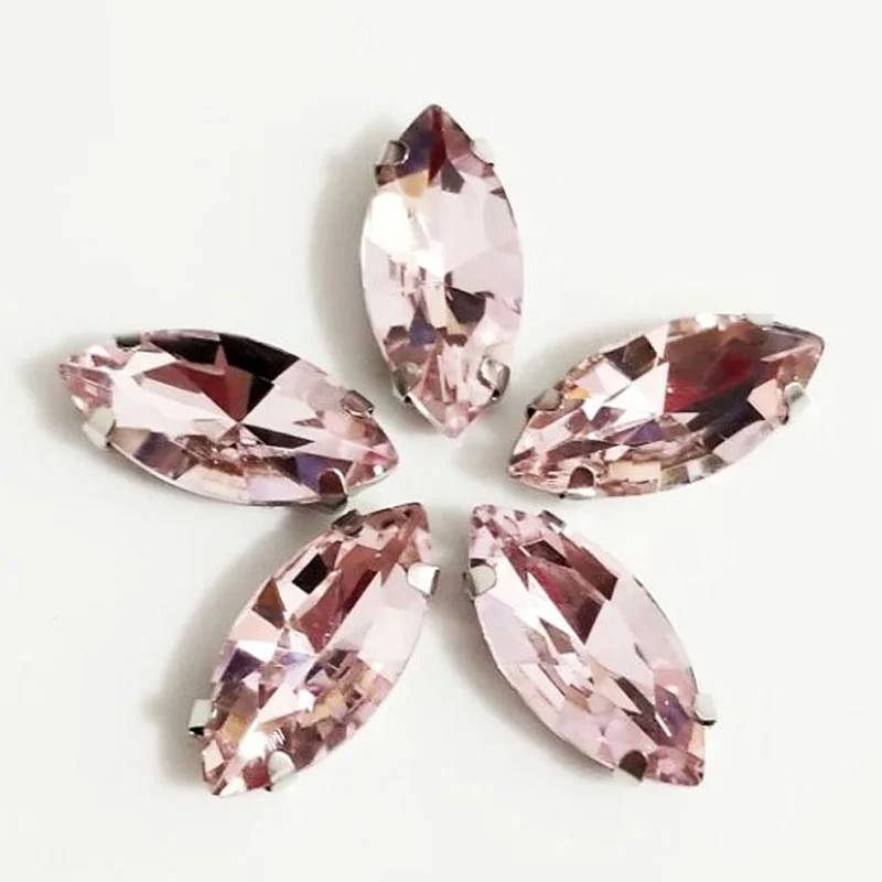 lt pink TopStone пришить Стекло кристаллы Наветт Необычные Камень с металлическим коготь Установка 5x10mm~ 13x48 мм лошадиный глаз швейная бусины - Цвет: lt pink