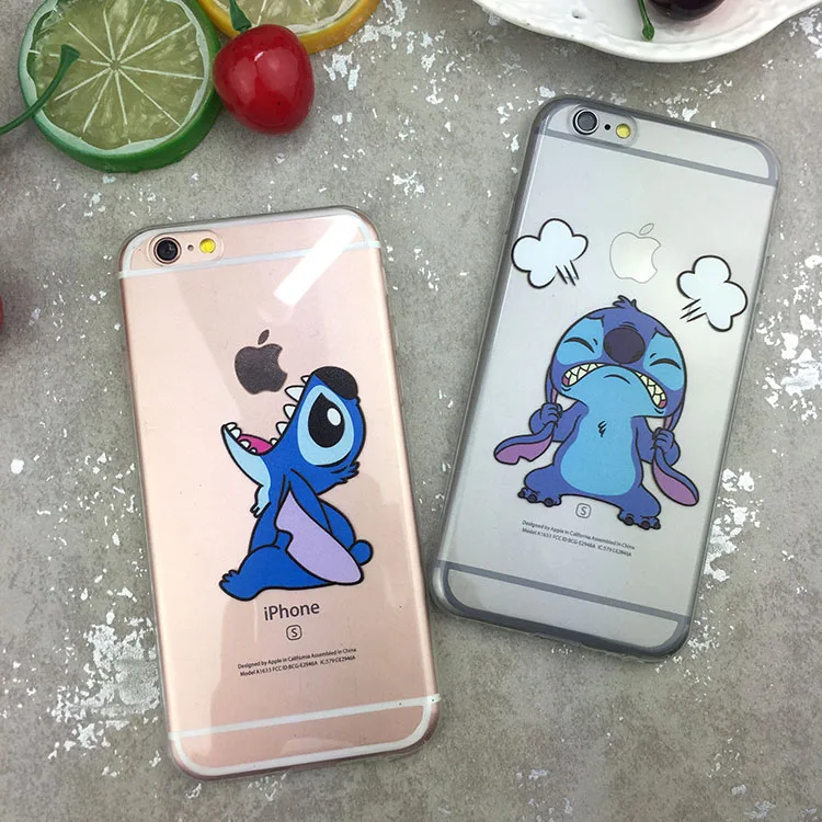 Hot Sale Soft TPU Transparent Cute Cartoon Stitch Phone