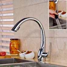 Оптом и в розницу смеситель для кухонной раковины хромированный готовой кран на бортике выдвижной смеситель