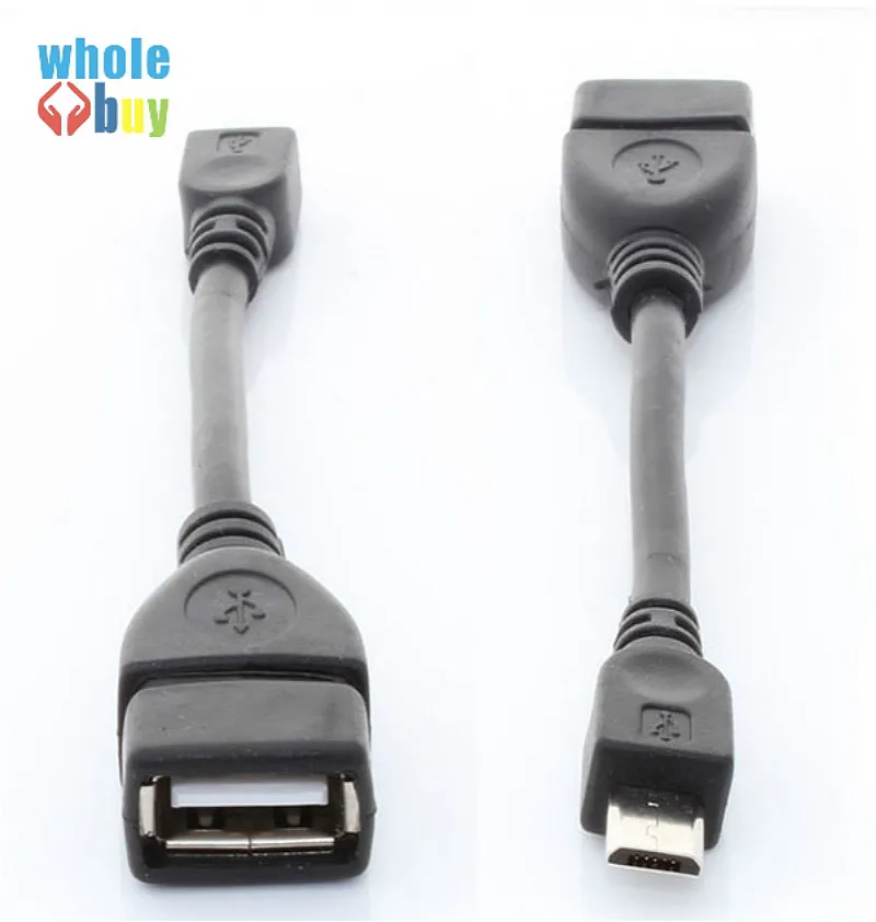 

100pcs/lot Micro USB Male 5Pin / Mini 5pin OTG To Female USB 2.0 A Converter Adapter Cable Cord Black White for Cellphones MP4