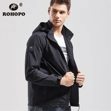 Top Quality Brand Man Casual Windbreaker Jacket Fashion Man Waterproof Hooded Autumn Elastic Sportswear Outwear Black Quick Dry