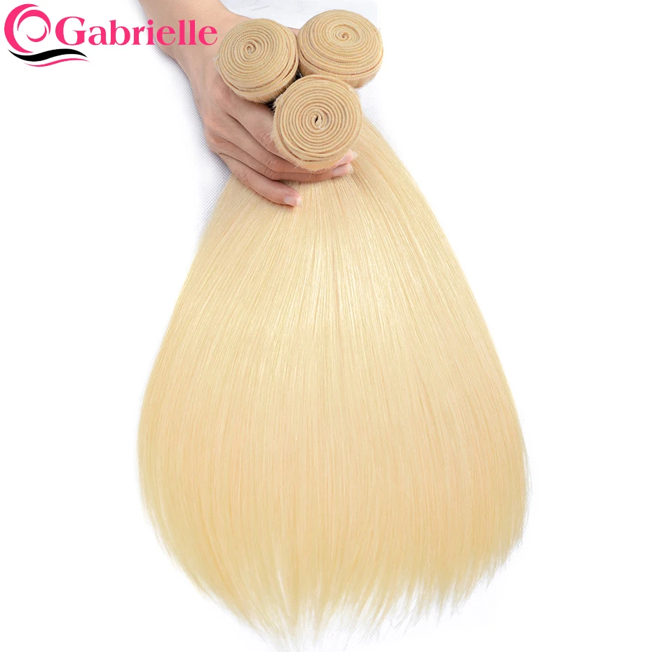 Gabrielle светлые волосы 613 пучки бразильские прямые человеческие волосы расширения remy волосы Weave Связки 10-30 длинные дюймов 1/3 шт