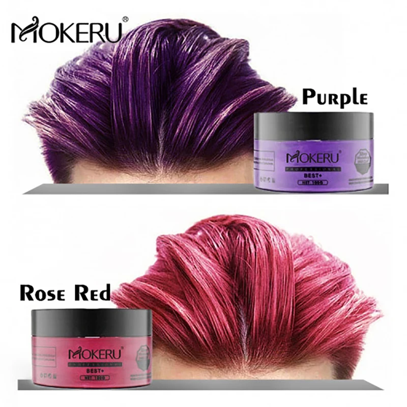 Mokeru 100g Natural Unisex Hair Color Cream Ash Purple Brown Dye Temporary Hair Dye Cream For Women Men Paint for Hair Styling