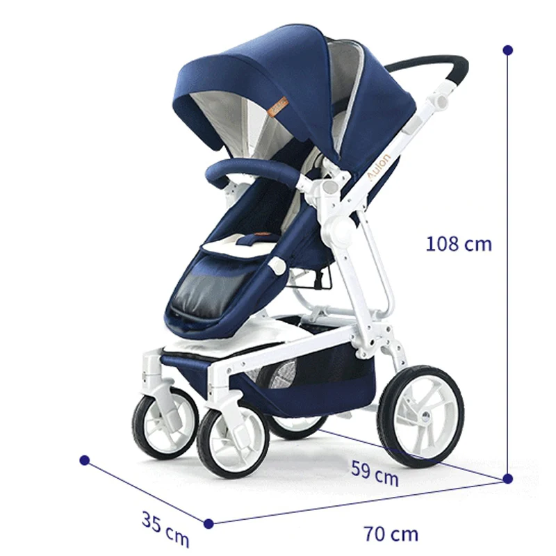 Детская коляска для сидения и сна, светильник с высоким обзором, детская складная коляска с двумя способами, Роскошная детская коляска