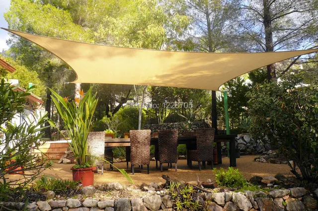 10ft Rectangular Waterproof Awning Garden Sun Shade Sail Poly Cotton 10ft Rectangular Waterproof Awning Garden Sun Shade Sail Poly Cotton Pu Coated