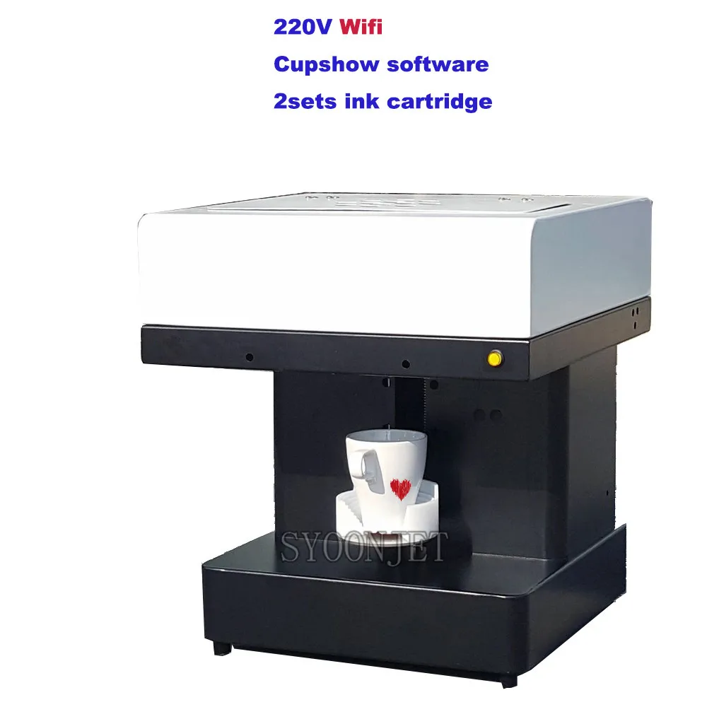Автоматическая одна чашка Латте Торт селфи художественный пищевой принтер съедобные чернила цветок кофе принтер с Wi-Fi опционально с бесплатными съедобными чернилами - Цвет: 220V-Wifi