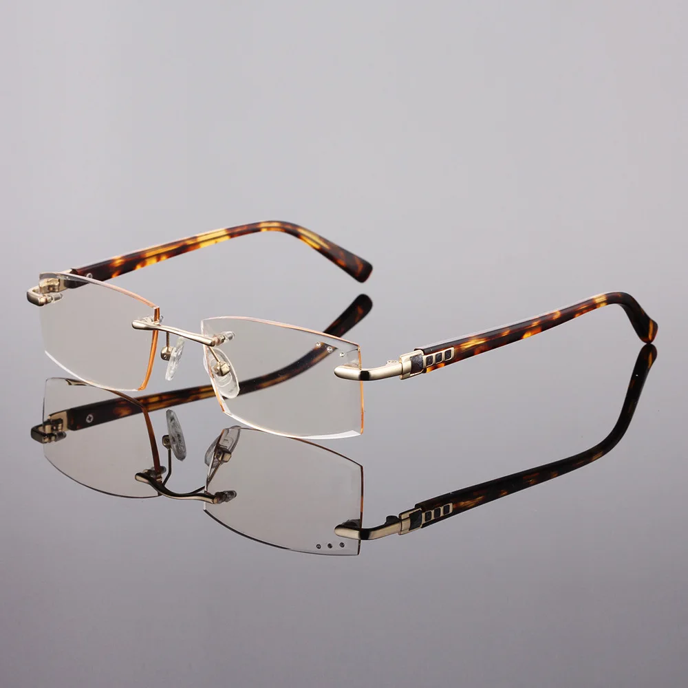 Vazrobe Glasses with Diopters Male Reading Glasses for Men Frameless