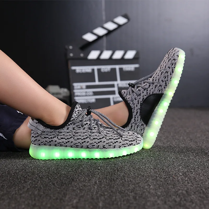 

coconut lumious shoes kids USB charger children shoes with LED light boys and girls waterproof night sneakers ninas 3~12 years