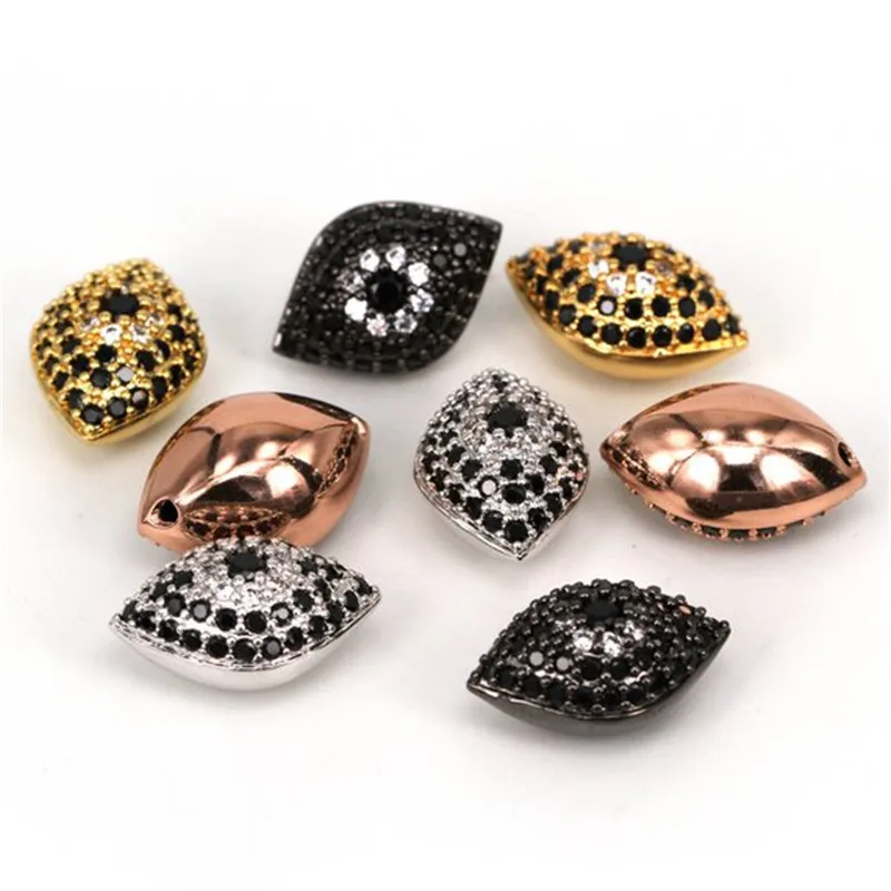 

CZ Evil eyes shape micro pave bead/Cubic Zircon CZ space beads for Unisex bracelet jewelry Wholesale