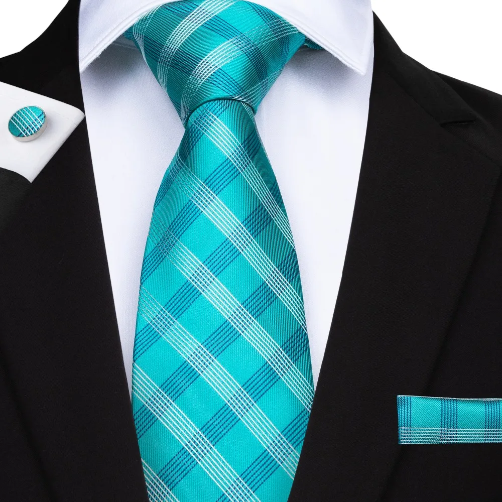 HISDERN Corbata de boda de Paisley para hombre Panuelo con control de seda Corbata y bolsillo Cuadrado y gemelos Conjunto 3 piezas