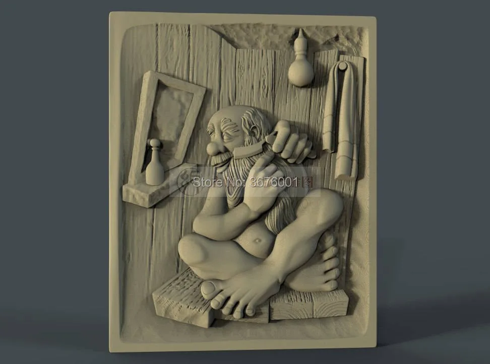 Bather 3D STL модель для ЧПУ маршрутизатор гравер резьба машина рельеф Artcam Aspire T0034