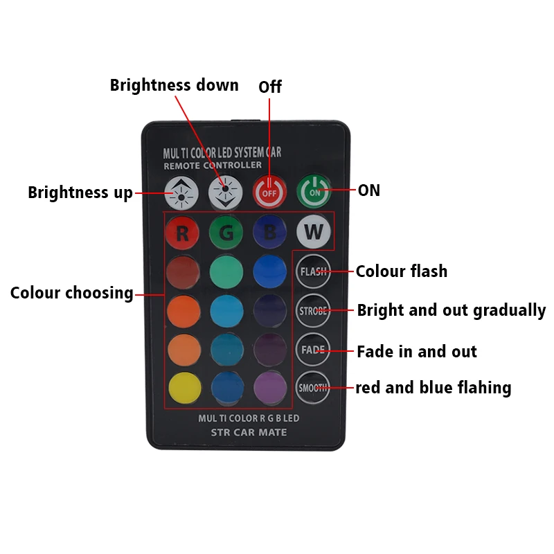 SUKIOTO LED T10 RGB W5W LED Light t10 amber orange 6SMD16 Mode Color RGB LED W5W T10 LED Bulb Flash Strobe LED Car Styling Lamp (7)