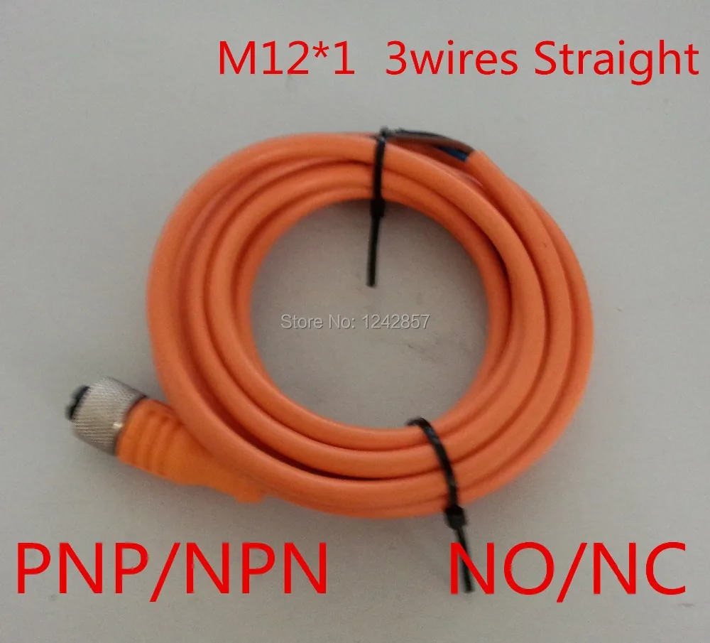 Бесплатная доставка, M12 * 1 3 провода NPN/PNP, разъем датчика с прямым штекером NO/NC