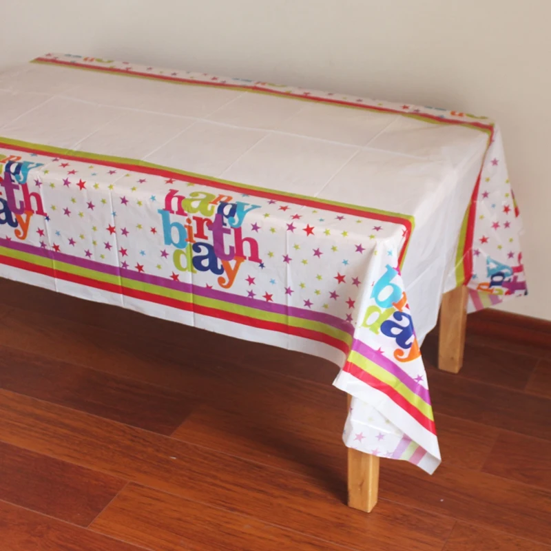 Disposable Plastic Table Cloth Table Cover Tablecloth Waterproof For Kids Birthday Party Decoration 180*108cm