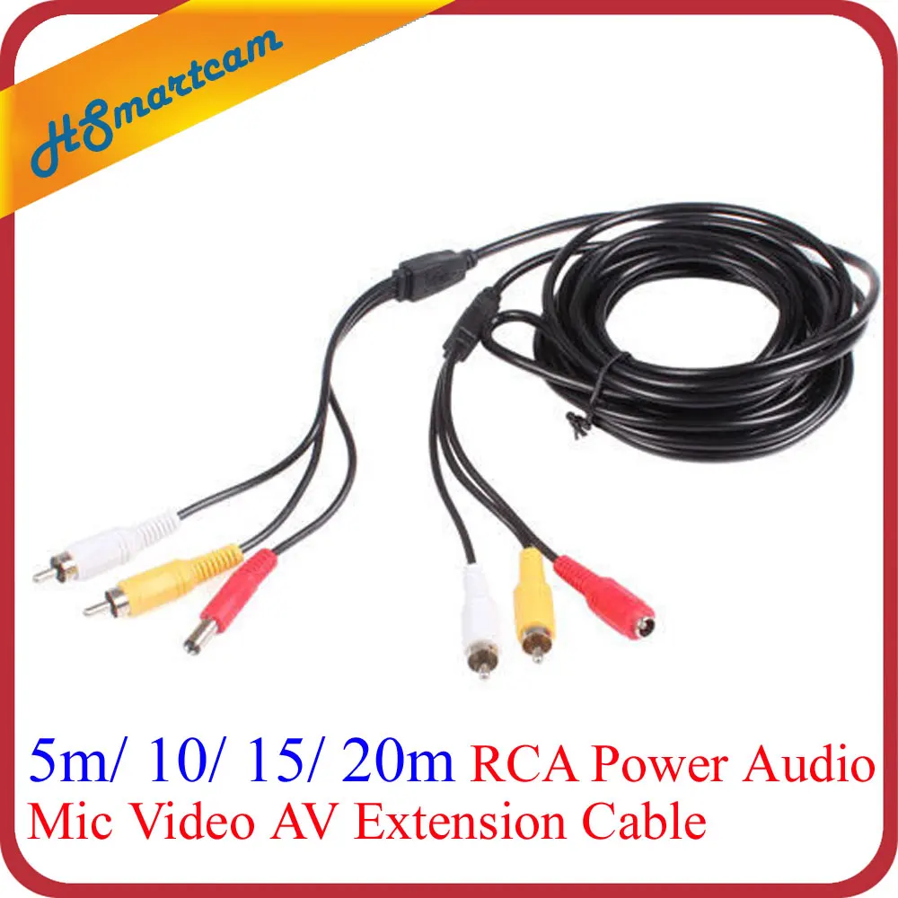  10m 33ft 65FT 20M RCA Power Audio Mic Video AV Extension Cable for CCTV HD 1080P AHD TVI CVI IR Cam - 32812814319