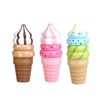 

Simulation Wooden Ice cream Kitchen Toys Set Children Play Strawberry Ice cream Dessert Wooden Toy Gift For kids Style Random