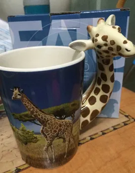

Lovely Giraffe Mug Creative Hand-painted Ceramic Coffee Cup