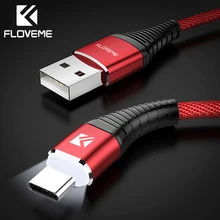 FLOVEME usb type C кабель для зарядки samsung Светодиодная лампа Xiaomi USB-C для мобильного телефона Быстрая зарядка type-C кабель для передачи данных для huawei