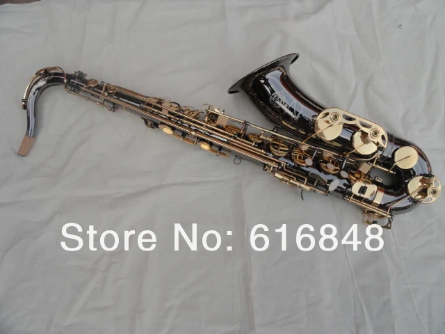 

STS-R54 Bb Tenor Saxophone B Flat 54 Musical Instruments Black Nickel Body Gold Lacquer Key Brass Sax With Case Free Shipping