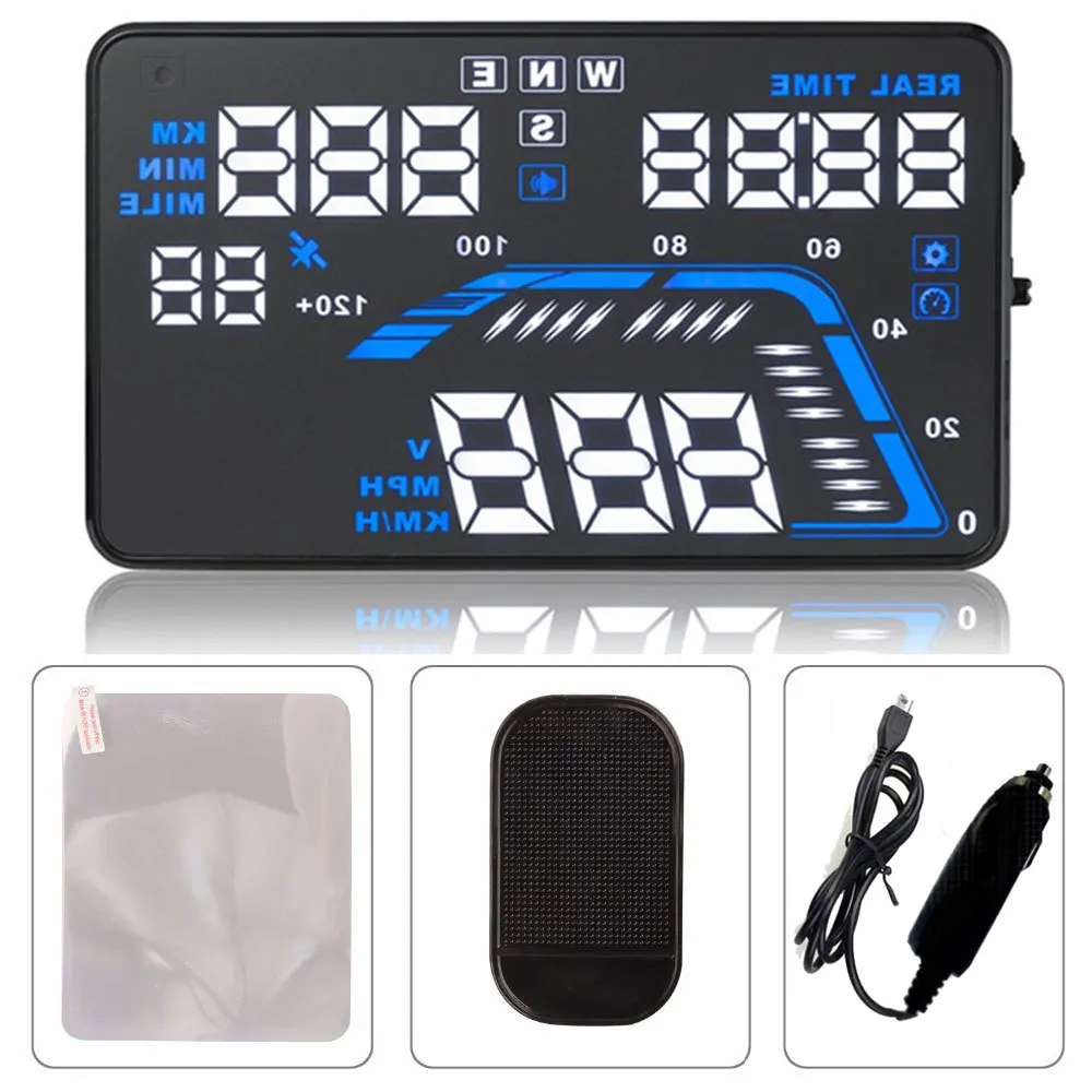 Универсальный gps Спидометр Автомобильный gps HUD Дисплей 5," Speedometers панель управления предупреждением для лобового стекла