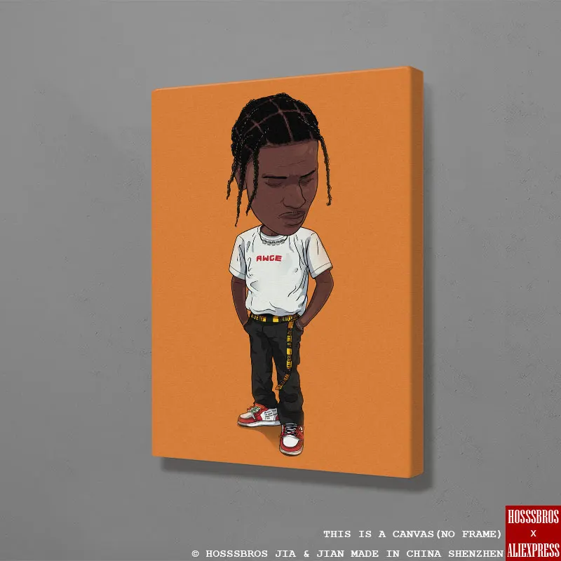 

ASAP Rocky rapper Painting Poster Wall Art Canvas For Living Room Home Bedroom Study Dorm room Apartment Art Decoration Prints