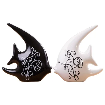 

Home jewelry living room display television cabinet decoration wedding gift ceramic craft decoration black and white couple