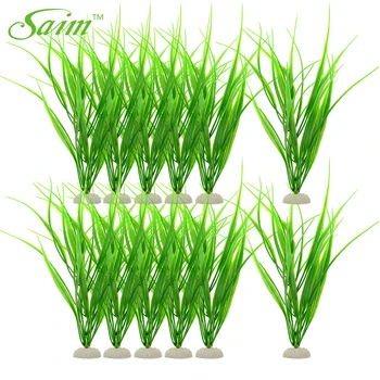 

Saim 12pcs Aquarium Decor Artificial Plastic Water Plants Fish Tank Ornament Acuarios Underwater Plastic Plant Aquarium Ornament