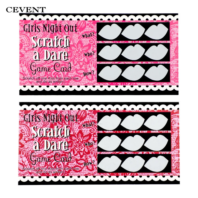 

CEVENT 12pcs/set Game Props Bachelor Party Carnival Do a Dare Scratch Game Card Big Adventure Party Atmosphere Accessories
