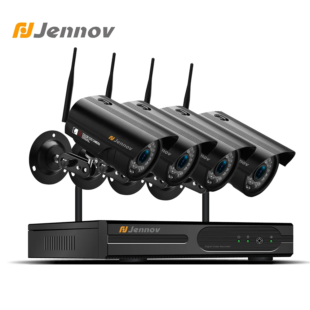 Jennov HDMI 2MP 4CH камера безопасности системы комплект видеонаблюдения Беспроводной NVR 1080 P товары теле и видеонаблюдения Wi Fi Открытый IP камера P2P