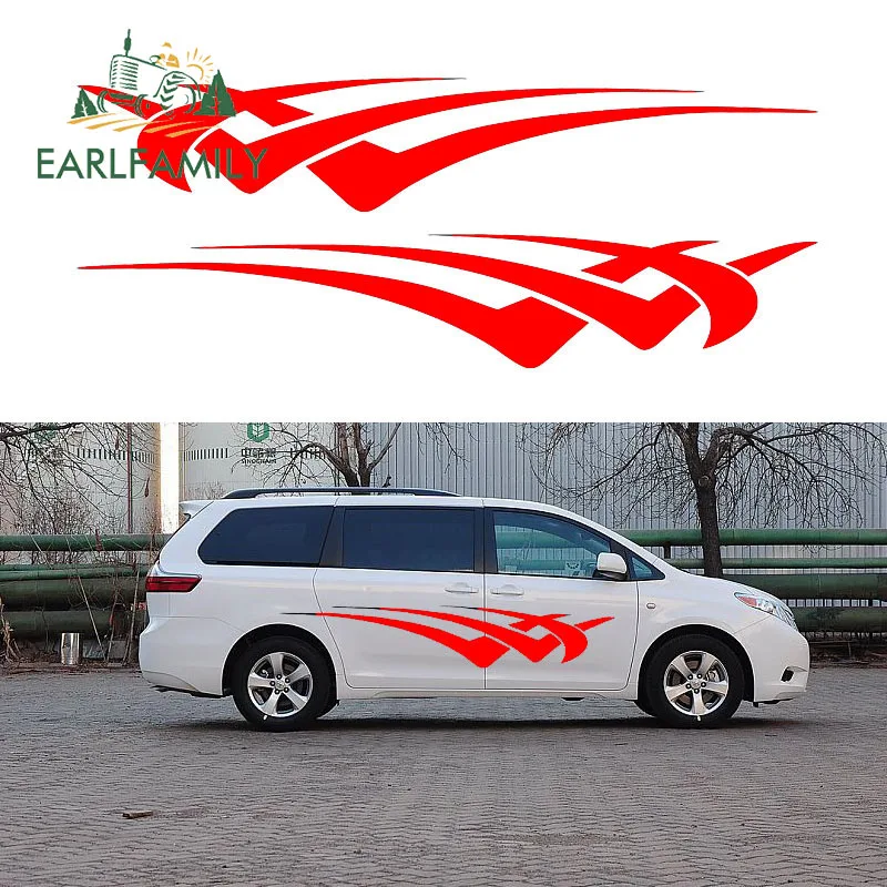 

EARLFAMILY 2x Happy Dance Classical Art Themes Footprint Victory Streak Car Sticker for SUV Van Car Styling Vinyl Decal