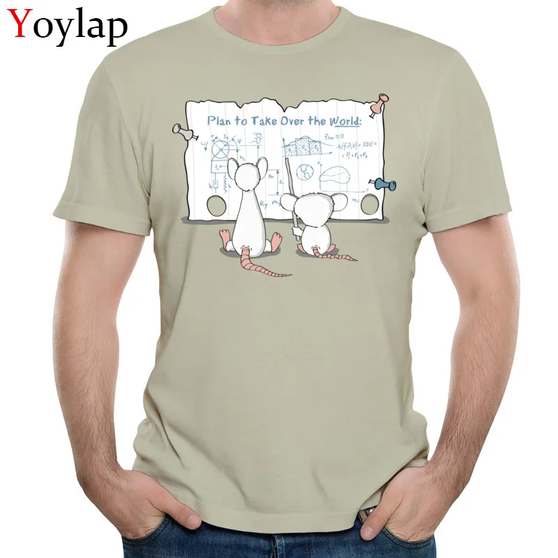  Summer T-shirts Brand New Crewneck Taking Over the World 100% Cotton Men Tops T Shirt Geek Short Sleeve Sweatshirts khaki
