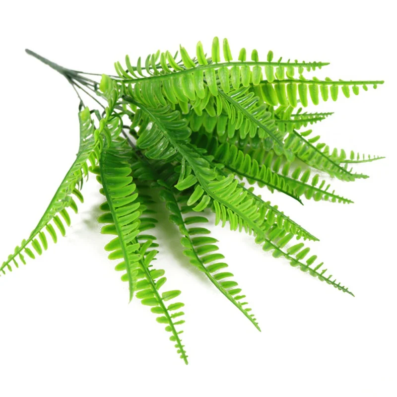 7 вилка персидский пластиковые искусственные растения зеленый лист пластиковые цветы, растения Свадебные стол с домашним декором декоры