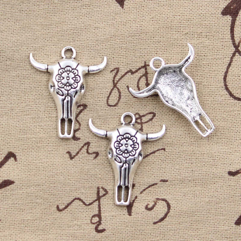 

5pcs Charms skull bull ox star head 32x26mm Antique Making pendant fit,Vintage Tibetan Silver Bronze,DIY bracelet necklace