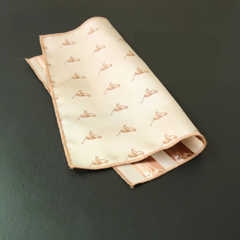 Новое полиэфирное жаккардовое мультяшное животное повседневное модное мужское карманное полотенце маленький квадратный носовой платок полотенце для тела - Цвет: 027