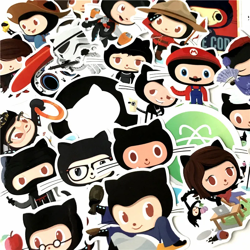 

NEW 24pcs/lot github car styling sticker waterproof skateboard decal travel stickers for suitcase car accessories motos decals