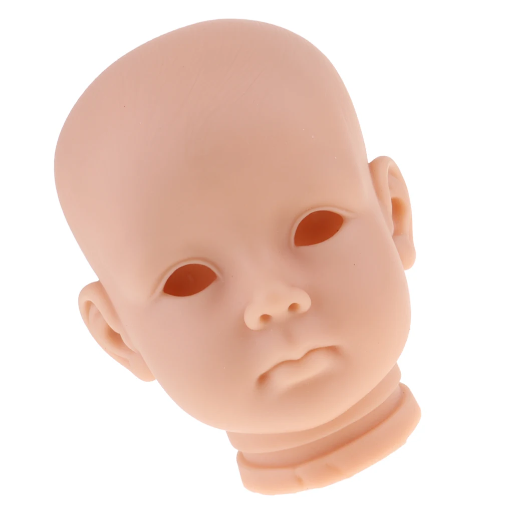 Handmade Unpainted 20inch Reborn Doll Head Sculpt Model Silicone Head Carving Mold DIY Making